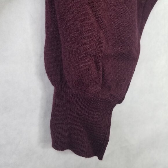 Yoana Baraschi Shrug Women's S Wool Blend Batwing Sleeve Burgundy Long Sleeve - Picture 8 of 12